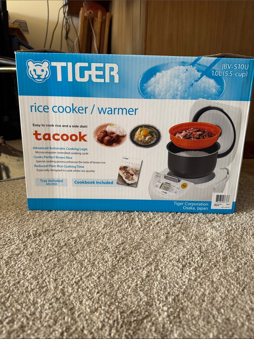Tacook Rice Cooker/Warmer - White/Blue